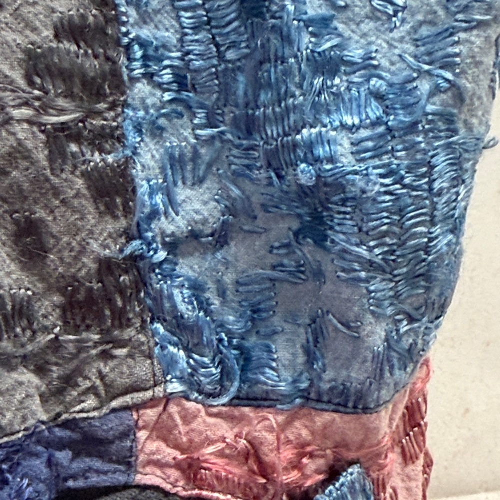 Vintage Sacred Threads Patchwork Boho Vest OSFM Made in India Cotton Textured - Picture 10 of 16